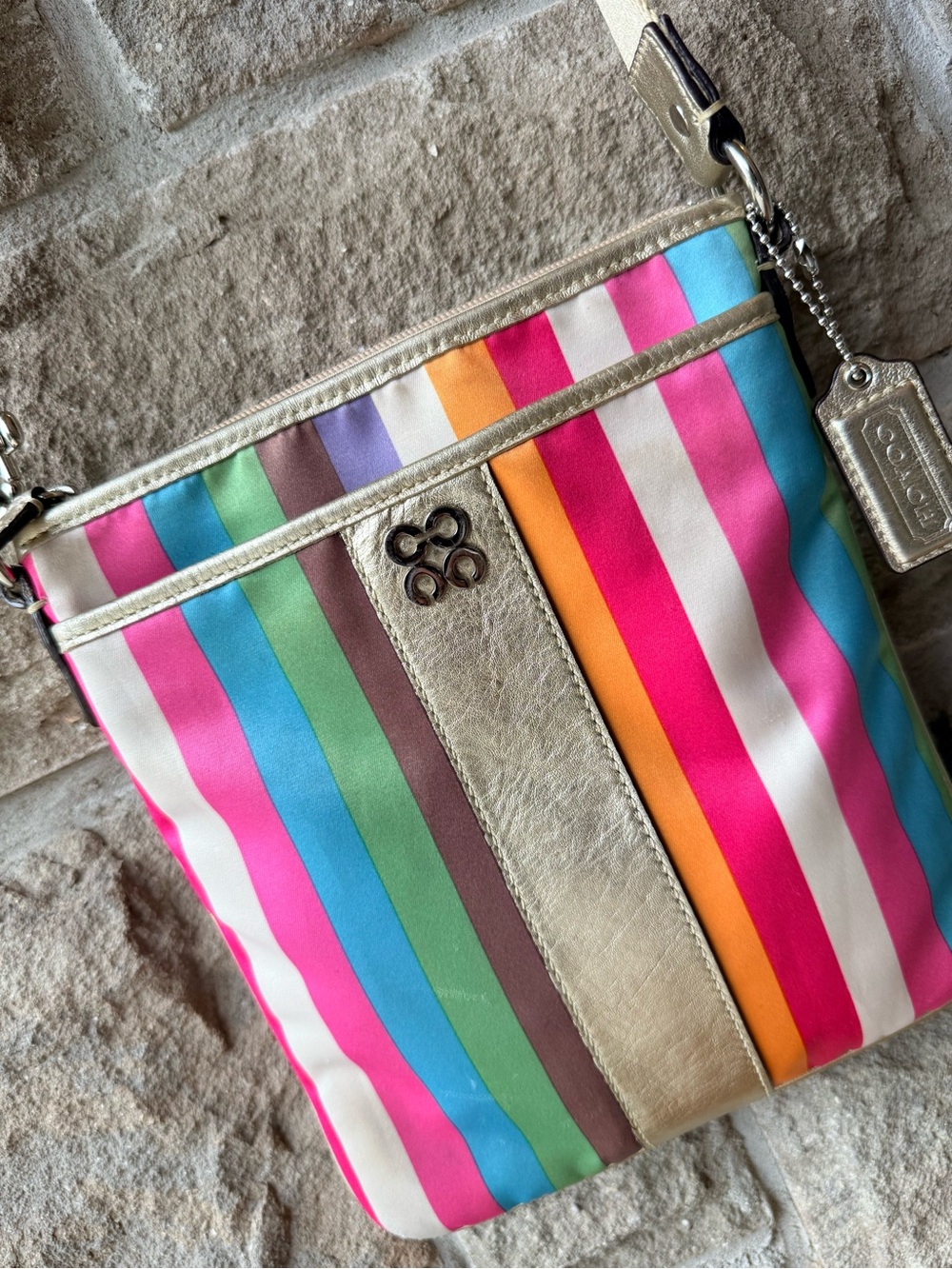 COACH Julia Legacy Stripe Swingpack Crossbody – Style 46801